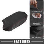 Center Console Armrest Cover for Ford Ranger (2019–2021) Black Red Stitch