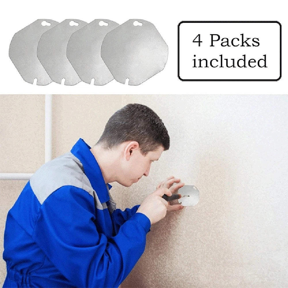 Set of 4 Stainless Steel 4 Inch Octagonal Blank Plate Covers for Wiring Boxes