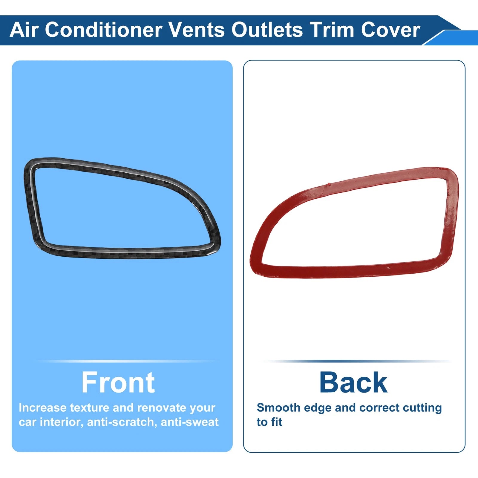 Set of 2 Air Condition Outlet Vent Trim Cover Frame for Mercedes-Benz C300 