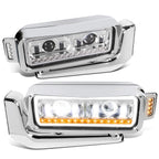 LED DRL Sequential Signal Projector Headlight for Peterbilt 359/379/389 (1981–2021)