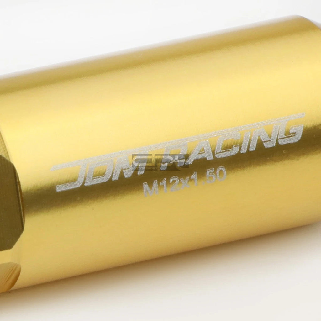 20x M12x1.5 90mm Tall Gold Aluminum Spiked Cap Lug Nuts + Adapter