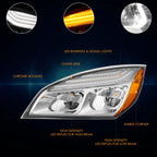 Full LED Switchback Headlights for Freightliner Cascadia (2018–2024) Chrome/Amber