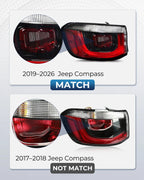Set of 2 Halogen Tail Lights for Jeep Compass (2019–2026)