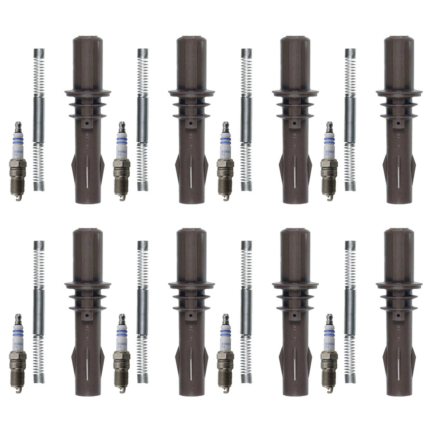 Set of 8 Platinum Spark Plugs & Ignition Coil Boot Kit for Ford F150 (1997–2003)