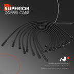 9x Spark Plug Wire Set for Jeep Grand Wagoneer J10 (1987–1991)