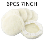 6X 7-Inch Lambs Wool Bonnet Buffing Wheel Pad for Polisher