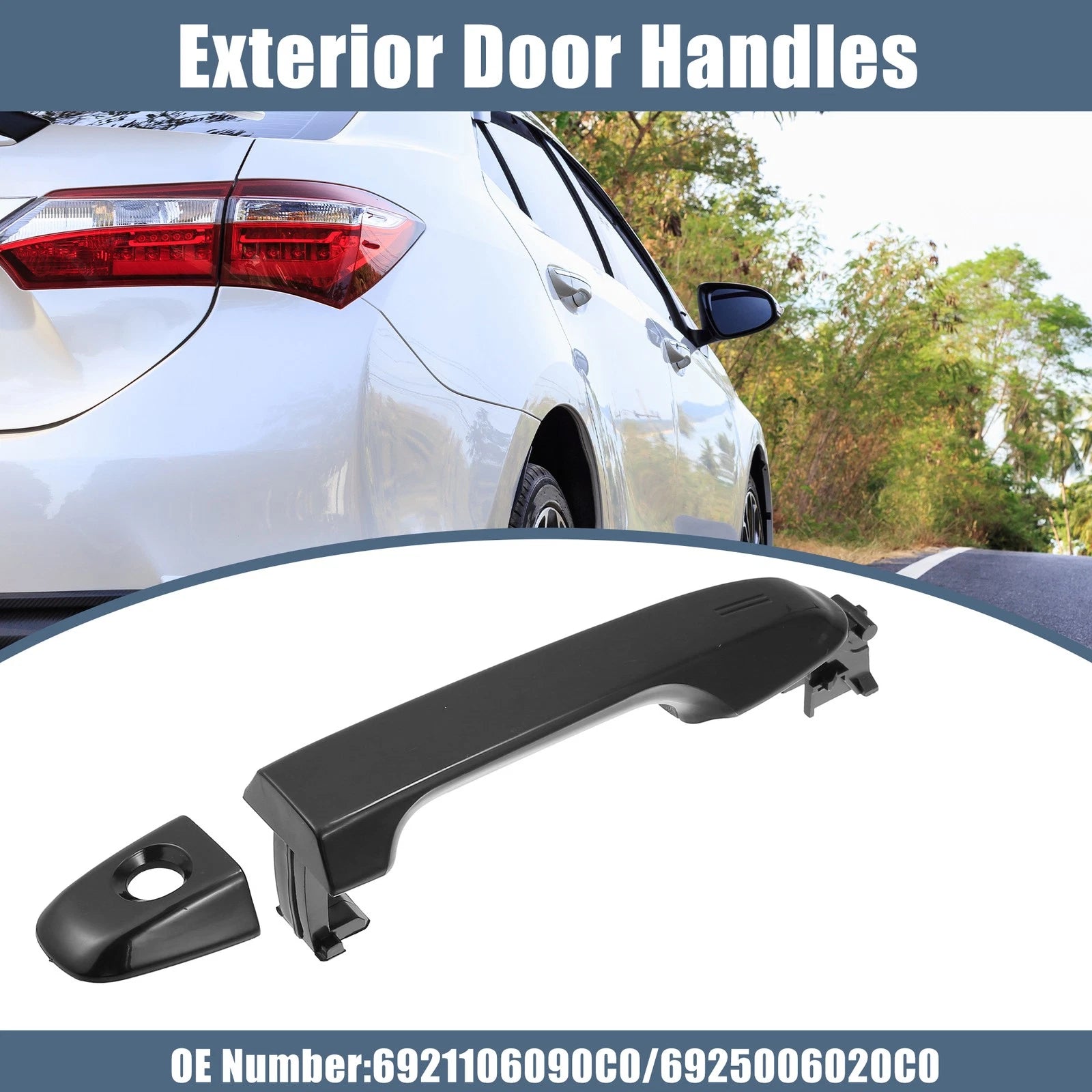 Front Left Driver Side Door Handle for Toyota Camry (2012–2017) Black