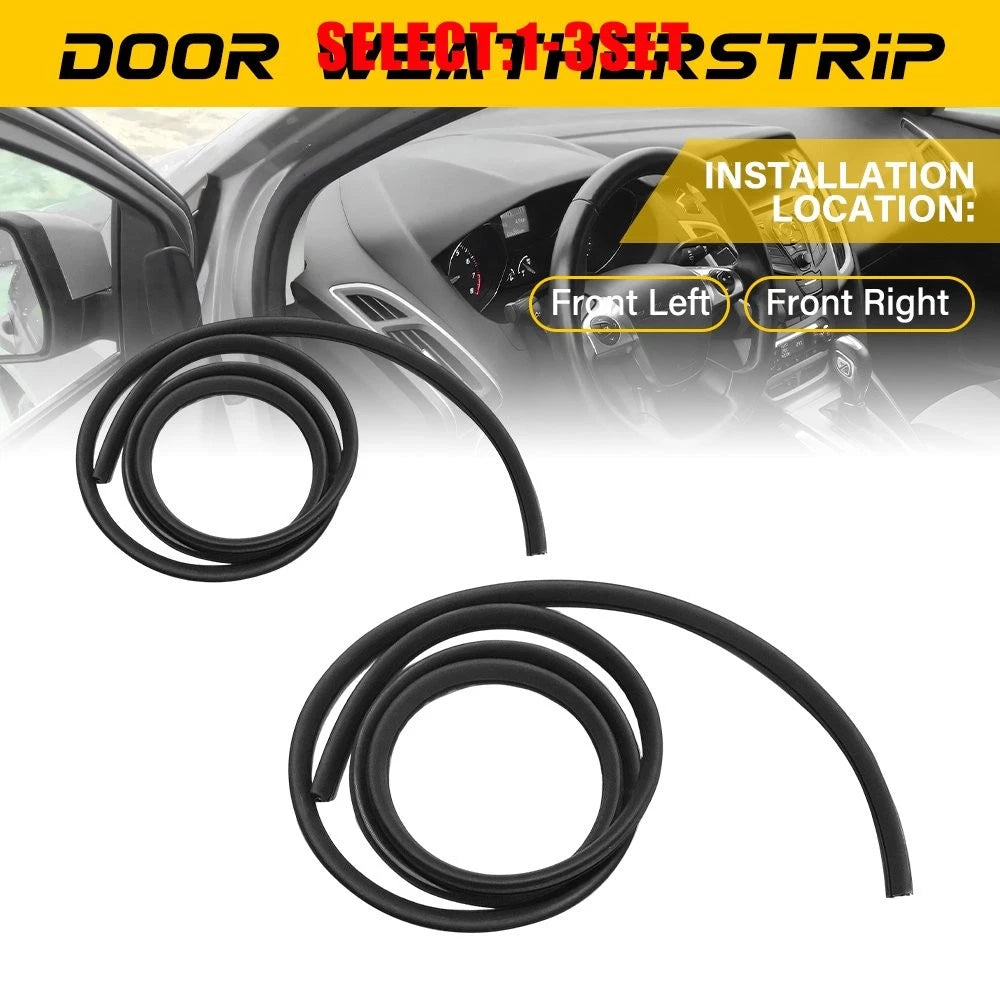 Set of 2 Front Door Weatherstrip Rubber Seals for Ford Focus (2012–2018)