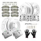 Front Rear Disc Brake Calipers Rotors Pads for Chevrolet Express 1500 (2003–2008)