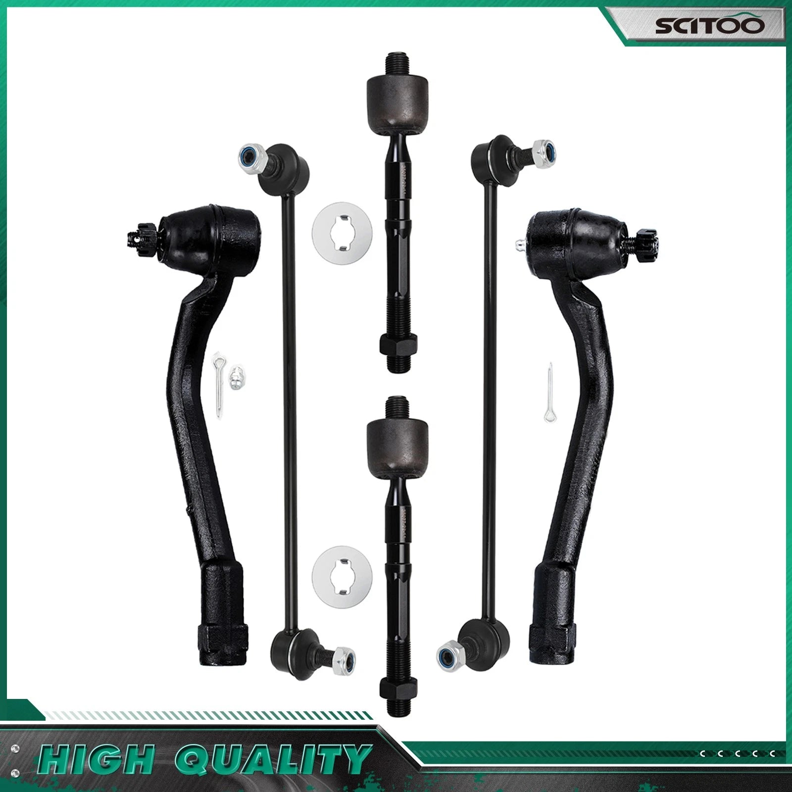 Front Strut Coil Spring Sway Bar Links Tie Rod End Kit for Kia Optima (2011–2012)