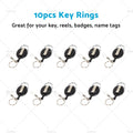 10X Retractable Key Ring ID Holder with Belt Clip - Oval Design