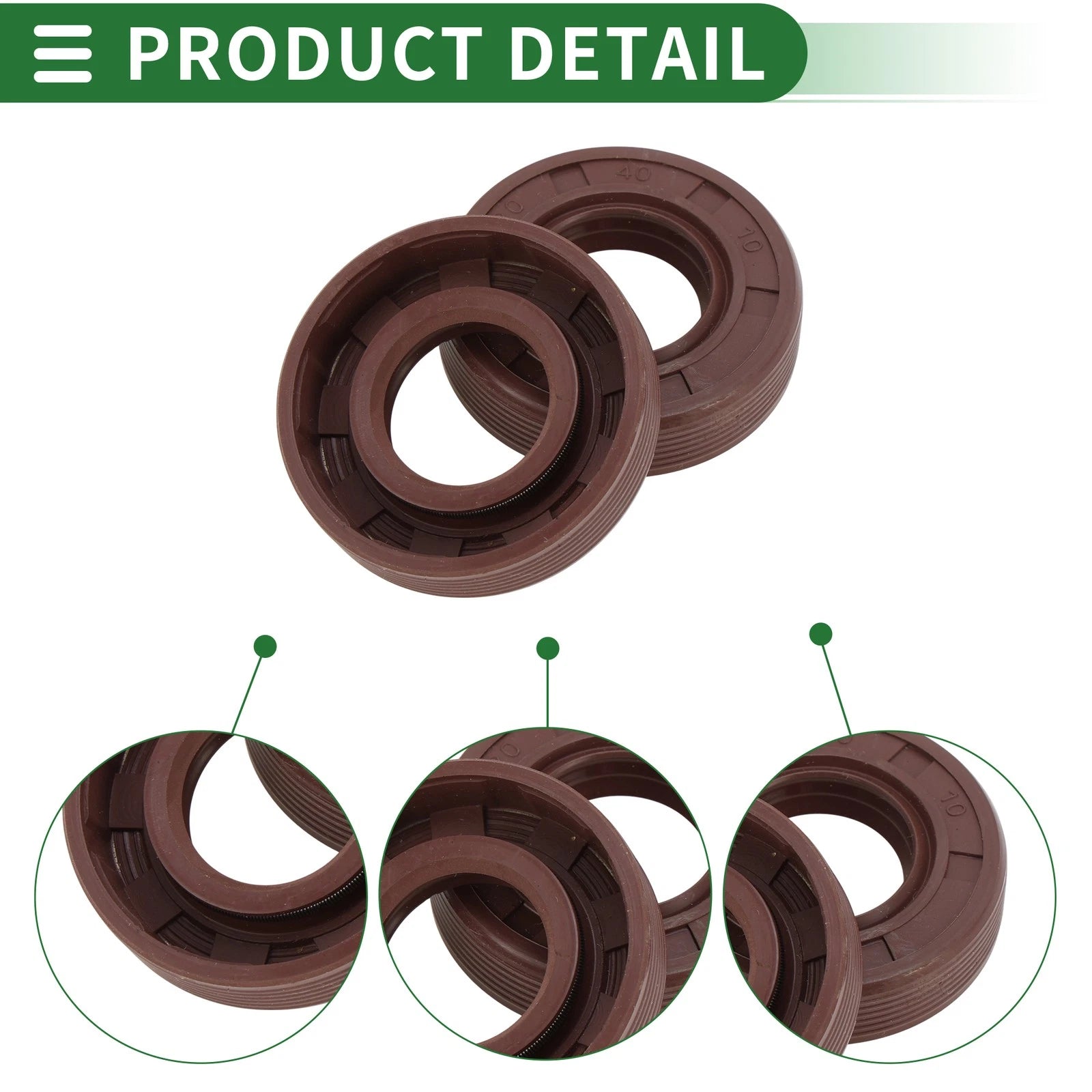Set of 5 Oil Seals FKM Rubber 20x40x10mm for High Pressure