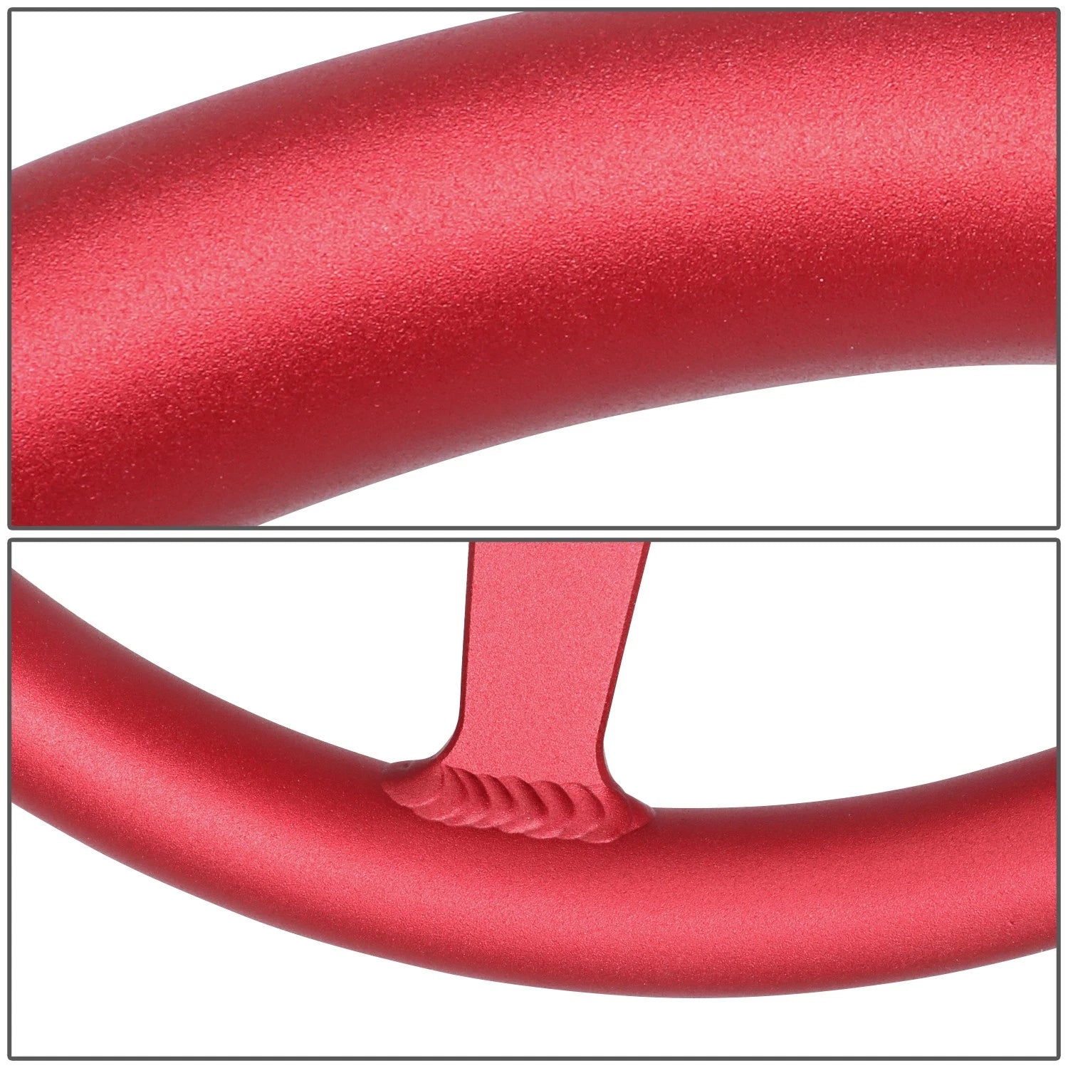 330mm 1" Dish Steering Wheel for NRG 3 Solid Spoke (All Aluminum, Red)