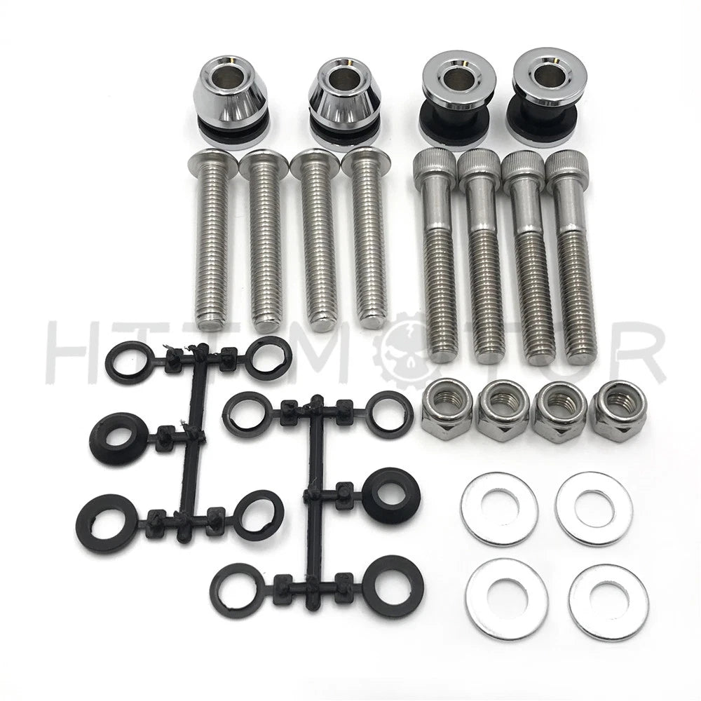 Sissy Bar Docking Hardware Kit Chrome for Harley Softail (1984–1999)