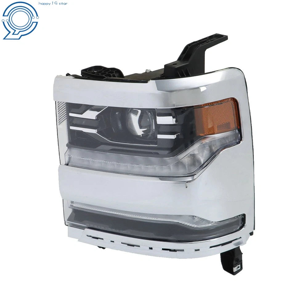 Headlight for Chevrolet Silverado 1500 (2016–2018) LED Chrome Housing LH