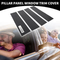 Set of 4 Car Pillar Window Trim Covers for Ford F-150 (2015–2021) Black Carbon Fiber