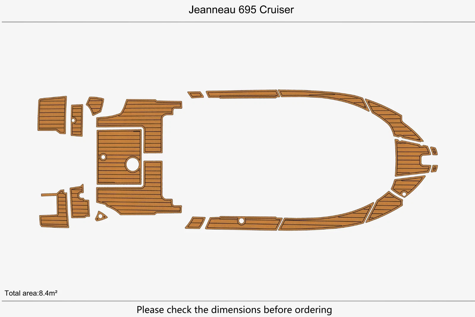 EVA Foam Teak Deck Flooring Mat for Jeanneau 695 Cruiser (2020)