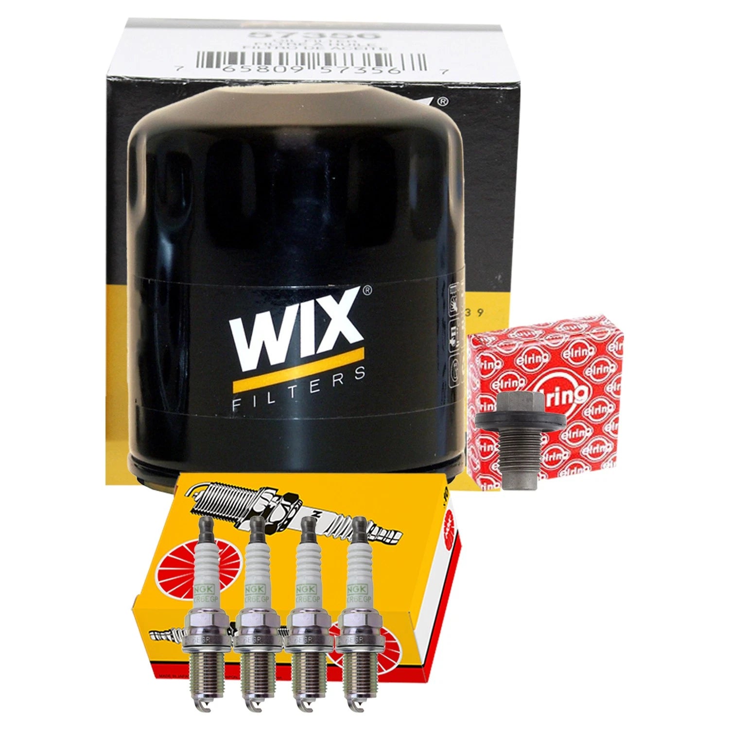 Wix Engine Oil Filter & NGK 4 Platinum Spark Plugs for Breeze Cirrus (1995–2000)