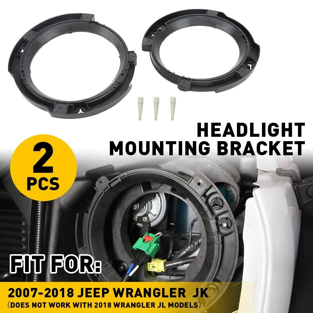 2X LED Round Headlight Ring Bracket for Auto Car
