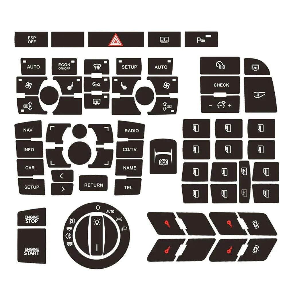 Panel Button for A6 Clima Decals Stickers Black Vinyl