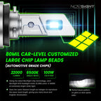 2X NOVSIGHT LED Headlights H11 Low Beam Bulbs Kit 6500K 22000LM for