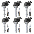 Set of 6 Ignition Coils & Iridium Spark Plugs for Mercedes W203 W204 C209