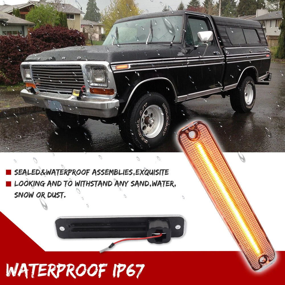Front Side Marker Light Clear Lens Amber for Ford F100 F150 F250 (1978–1979)