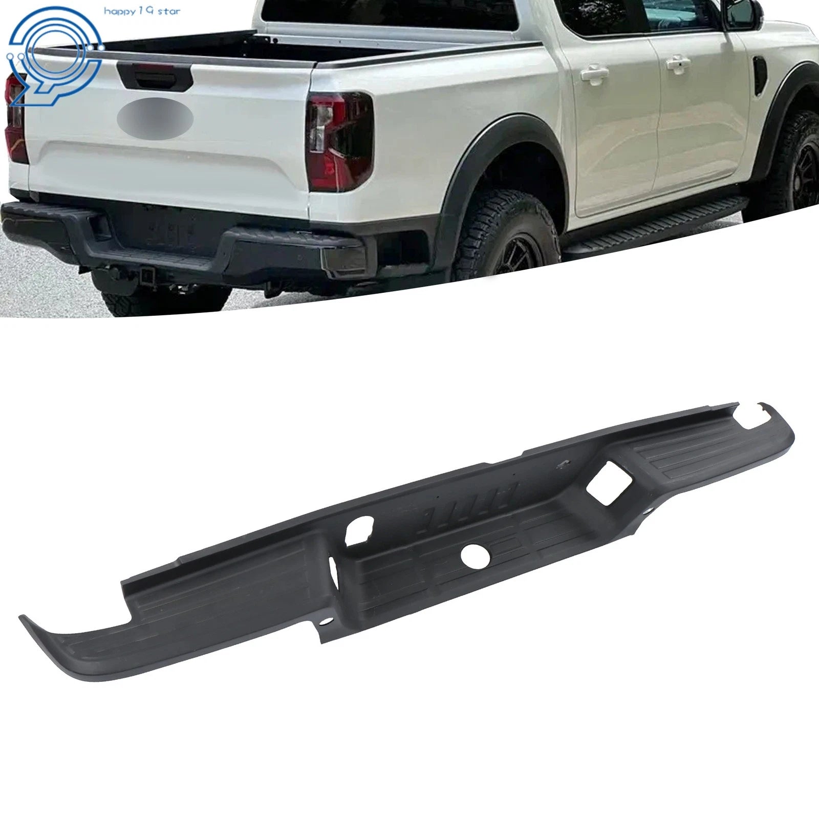 Rear Bumper Step Pad for Ford Ranger (2019–2023) Black with Tow Package