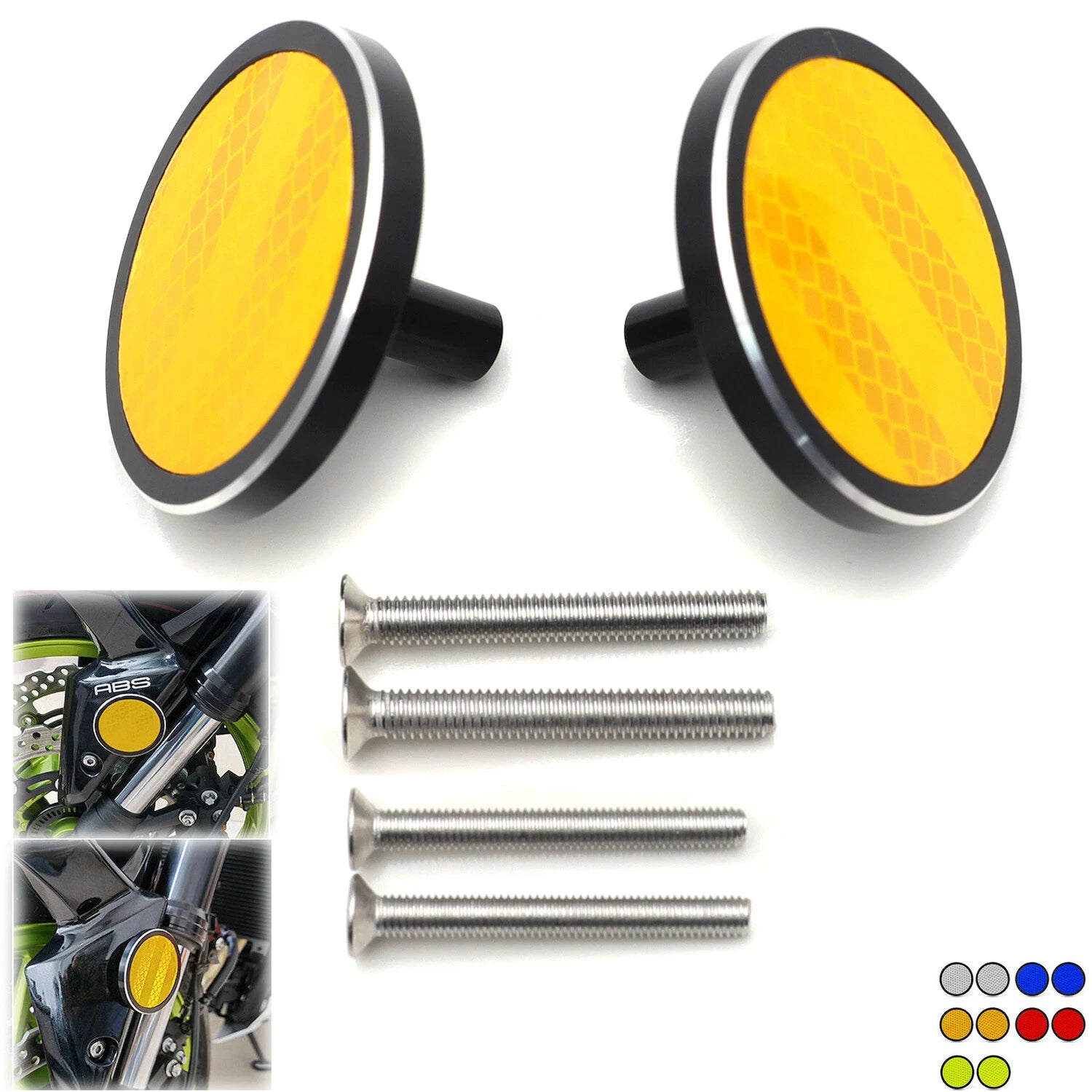 Orange Round Reflector Frame Slider for Sport & Street Bike