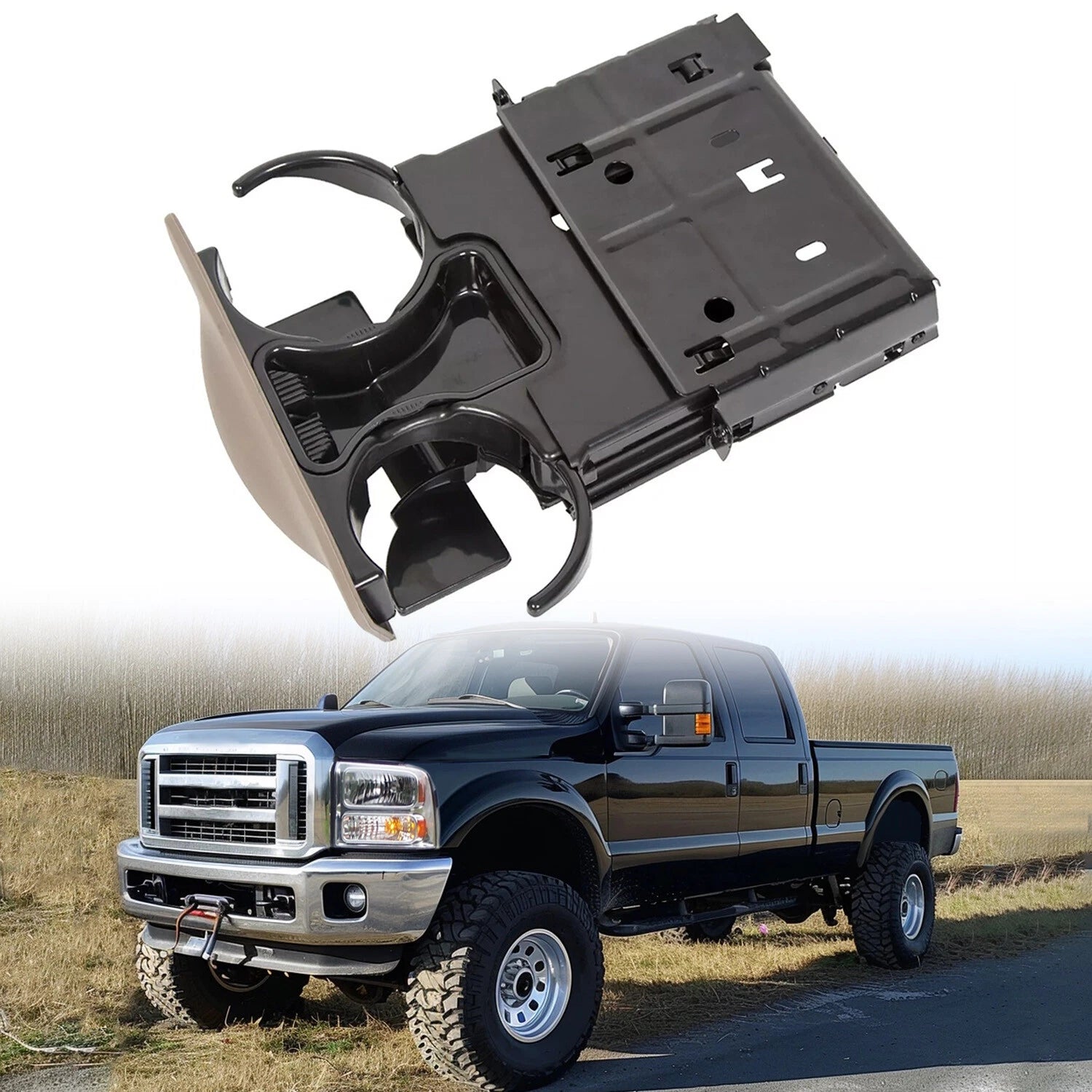 Dual Drink Cup Holder for Ford F250-F550 Super Duty Excursion (1999–2004)