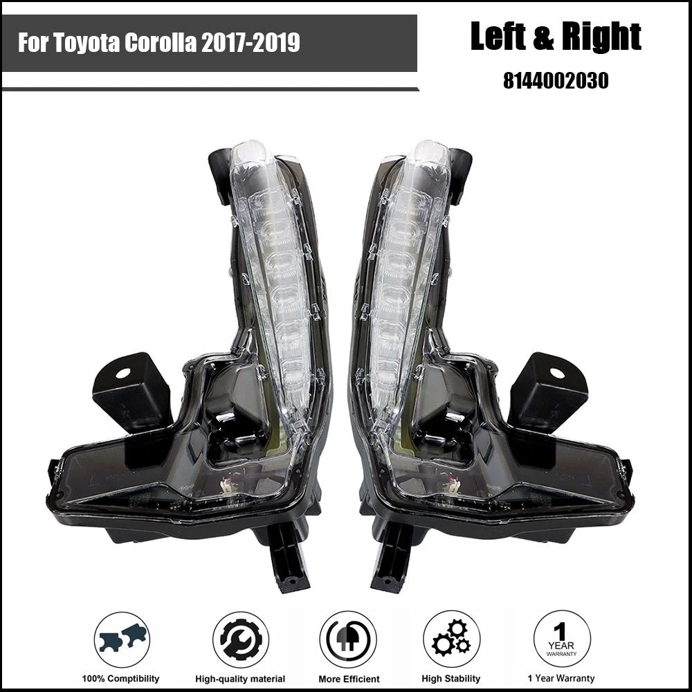 2X LED Fog Lights for Toyota Corolla (2017â2019)