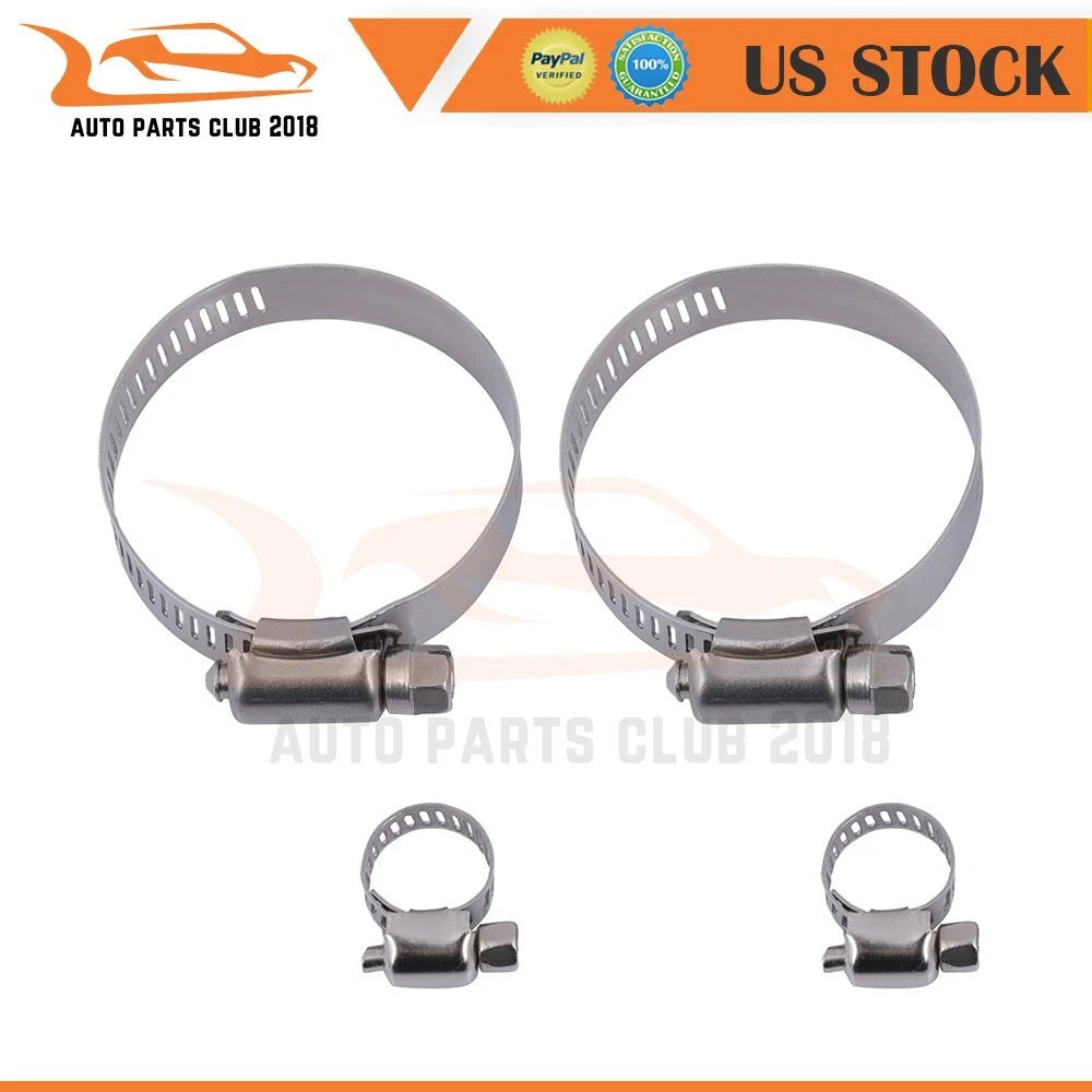 Set of 2 Stainless Steel Radiator Oil Hose Clamps (8-10mm, 27-51mm)