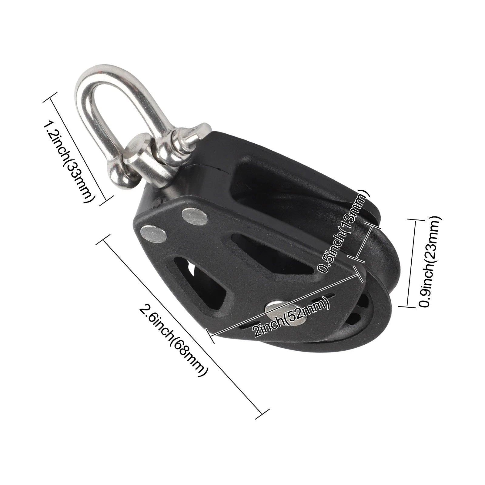 2X Nylon Single Pulley Block for Marine Accessories