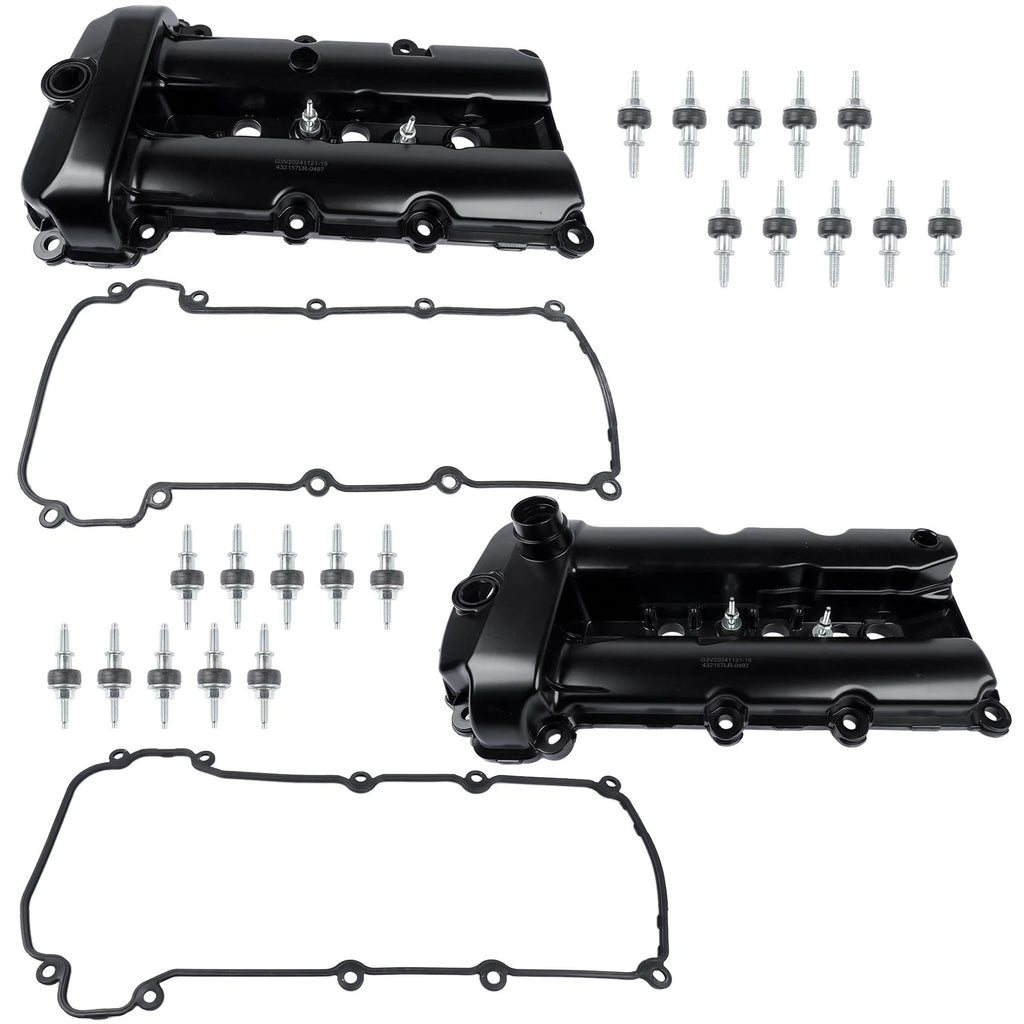 2X Engine Valve Covers with Gaskets for Jaguar S-Type (2002-2008)