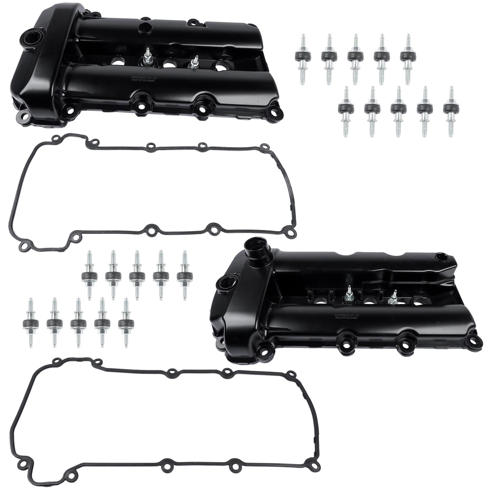 2X Engine Valve Covers with Gaskets for Jaguar S-Type (2002-2008)