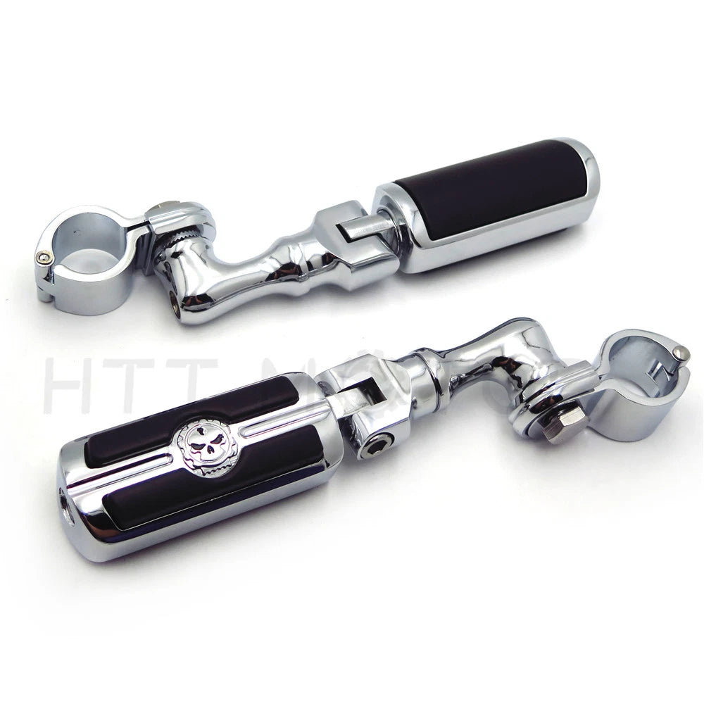 Chrome 25mm Gear Skull FootPeg for Honda GoldWing, Kawasaki, Suzuki, Triumph