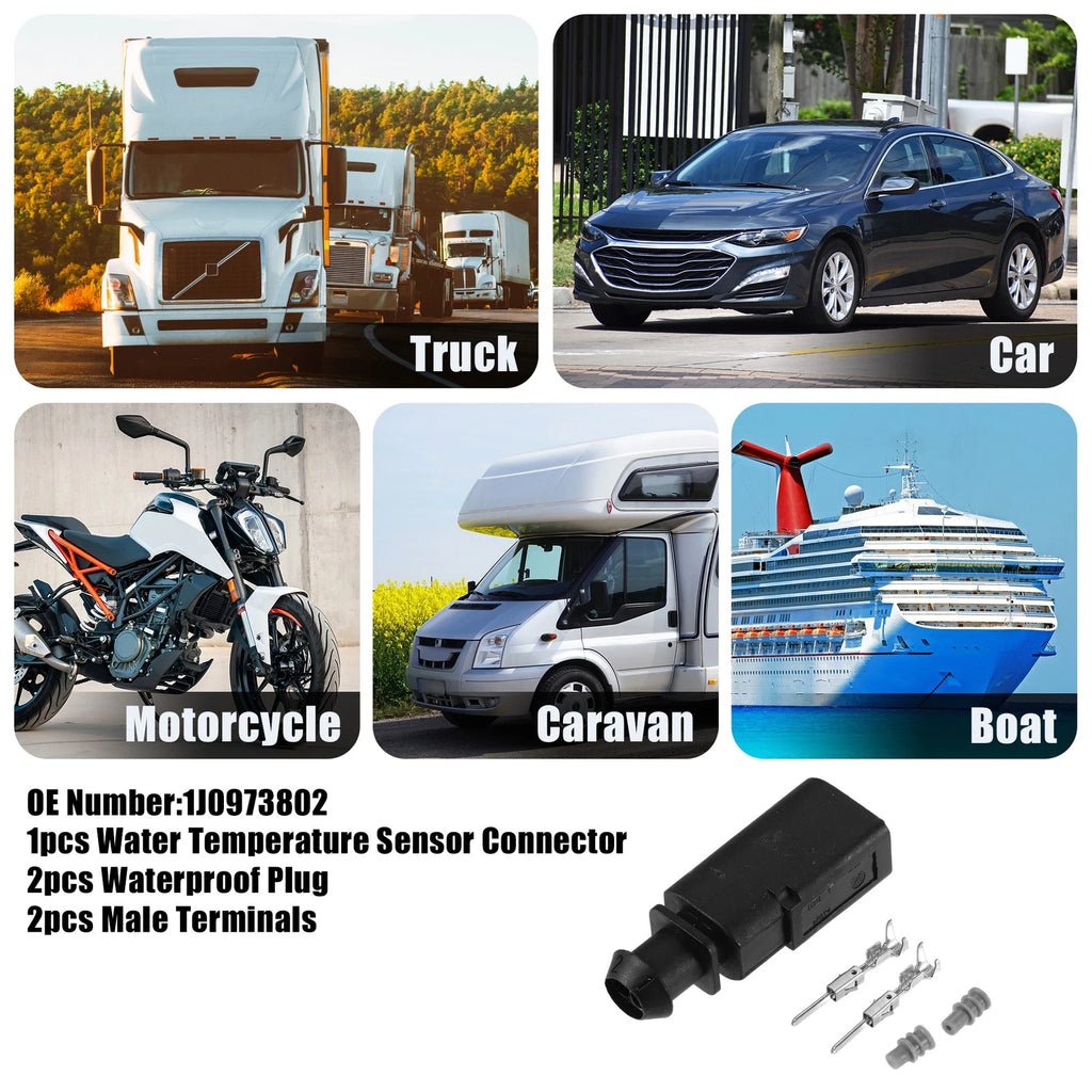 Set of Male Terminals Plug Water Temperature Sensor Connector for Audi A3 (2015–2020)