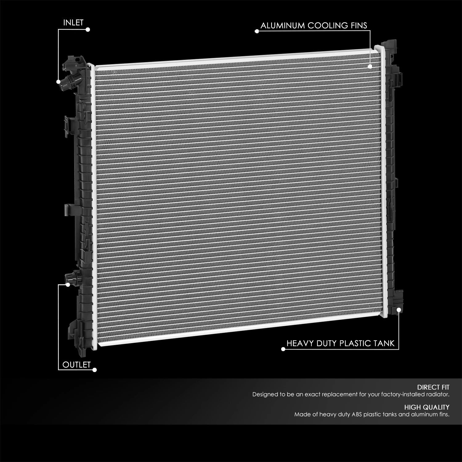 Aluminum Core Radiator for BMW X3 X4 2.0L 3.0L Turbo (2020–2025) DPI13910