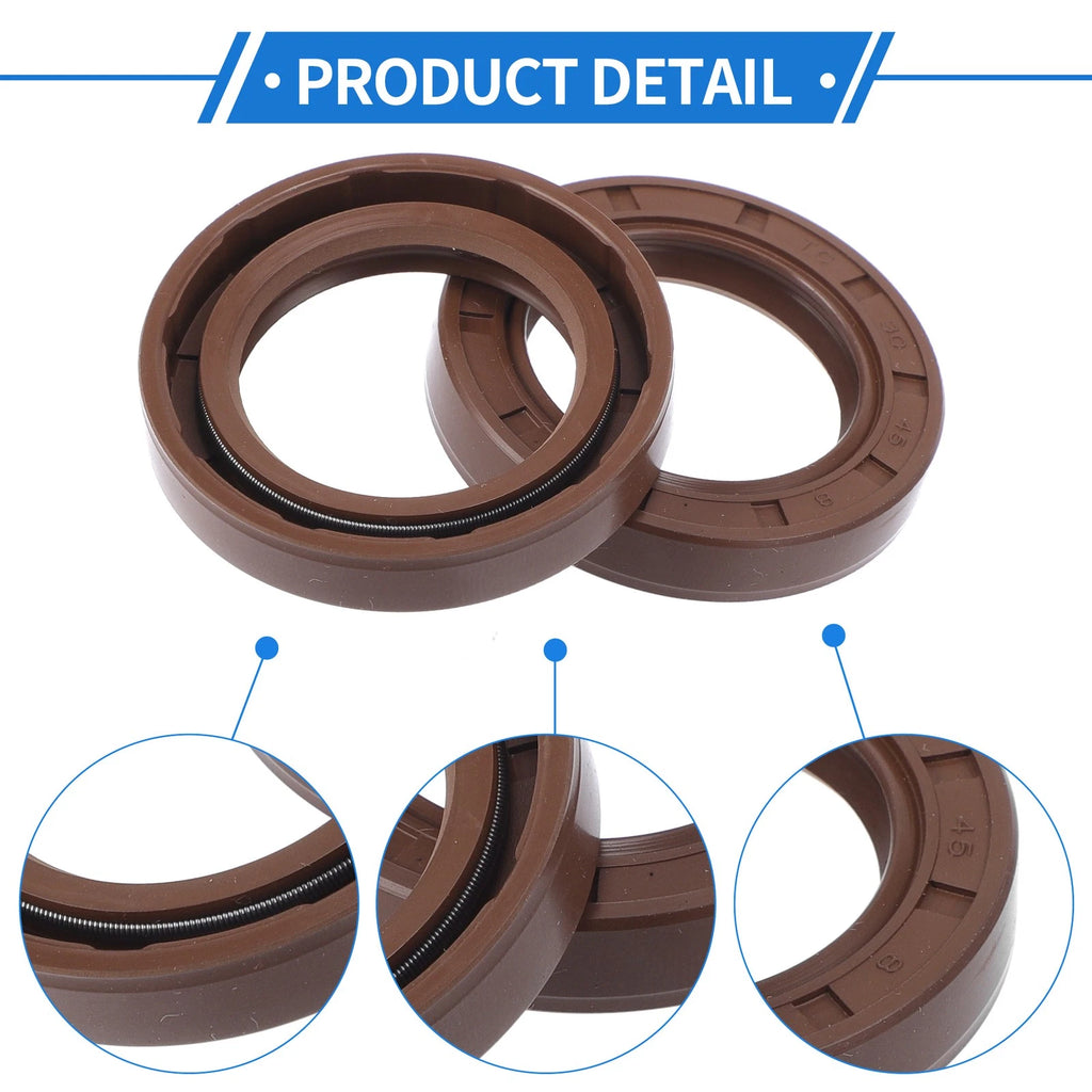 2X Oil Seal Rotary Shaft Seal FKM Rubber 30x45x8mm for Various Models
