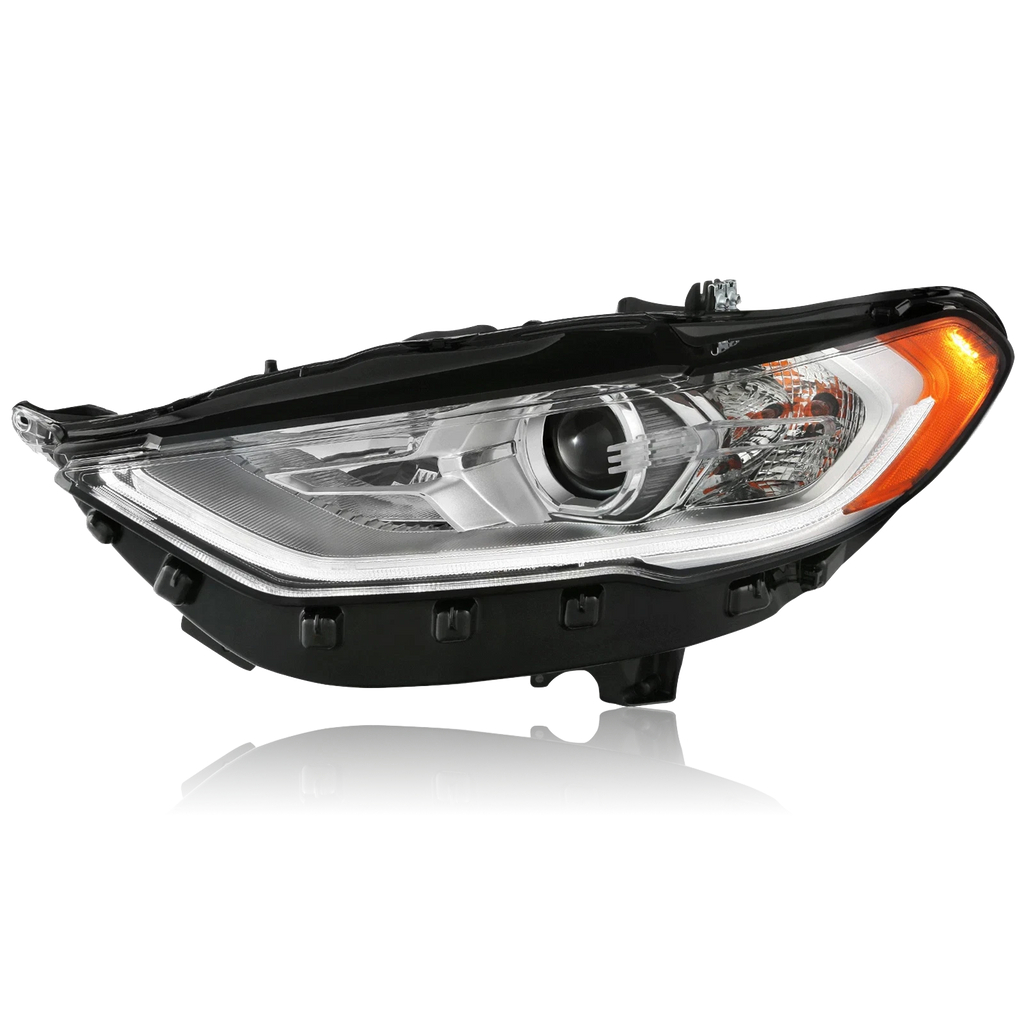 Halogen Headlight for Ford Fusion (2017–2020) w/ LED DRL & Bulbs, Left