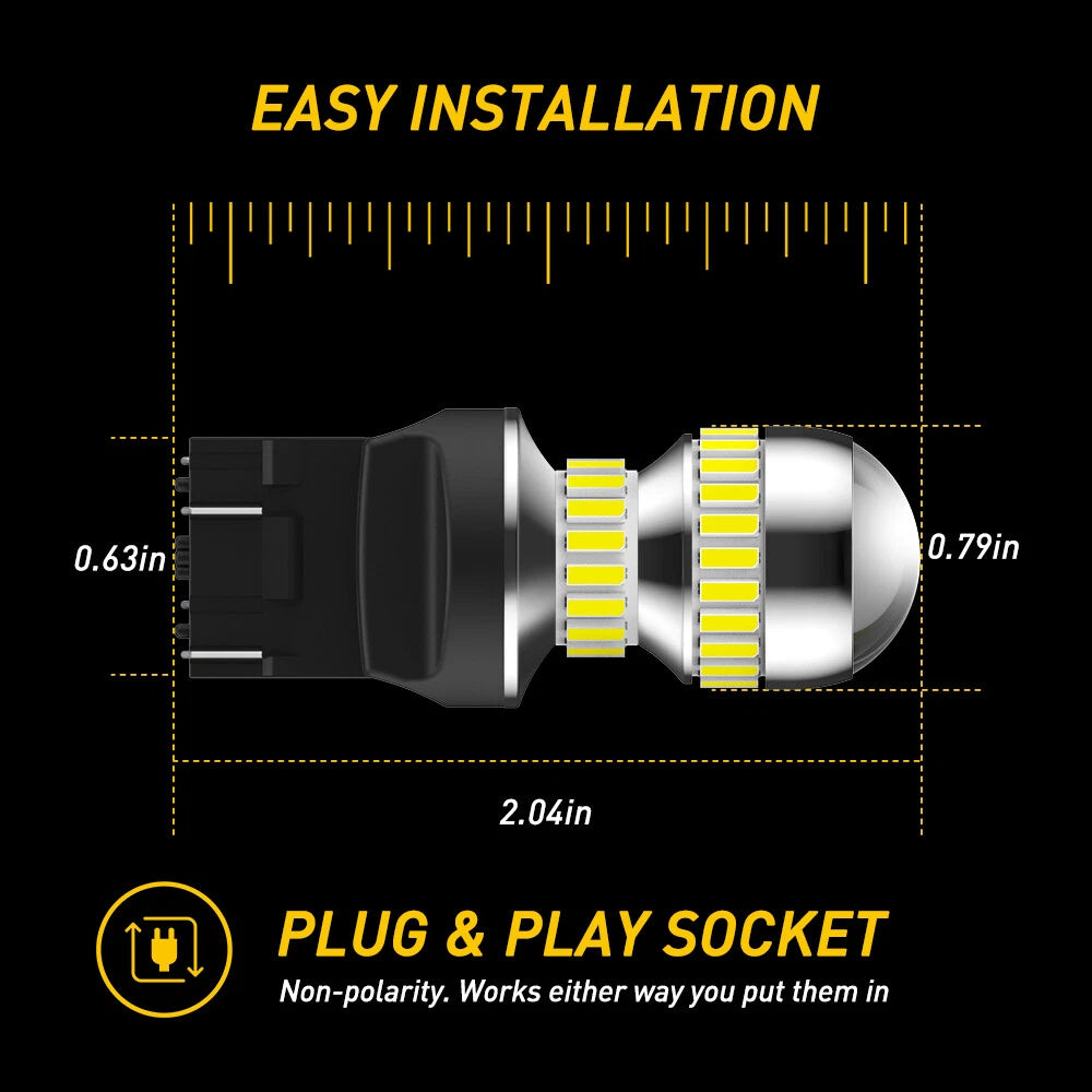 2X LED Tail Light Bulbs for Backup Reverse Turn Signals (Universal)