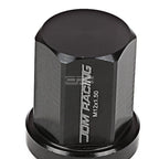 20 PCS Closed End M12x1.5 35mm Tall Black Aluminum Lug Nuts + Adapter