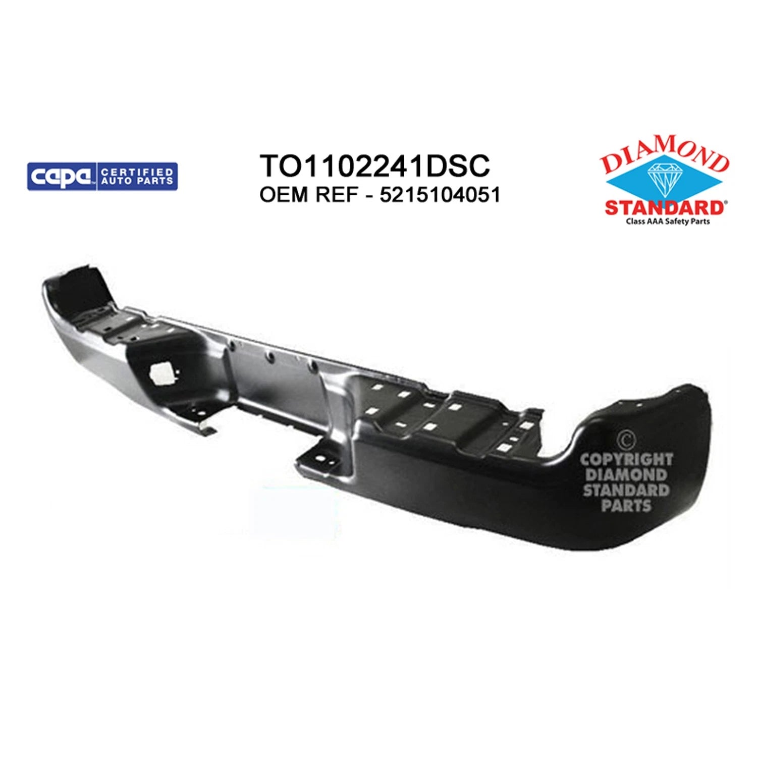 Replacement Black Steel Rear Step Bumper Face Bar (See compatibility Chart)