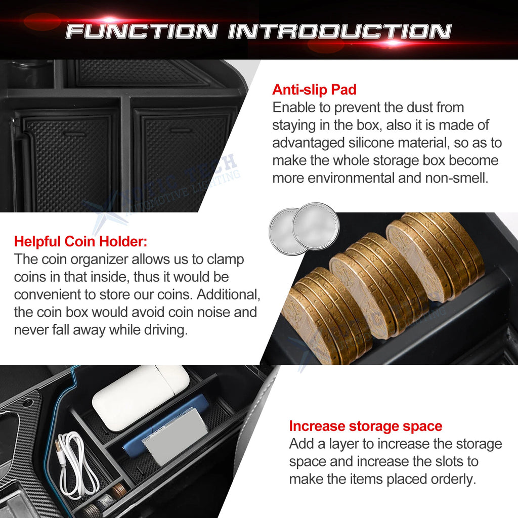 Center Console Armrest Box Storage Drawer Insert Case for KIA EV6 (2022-2026)