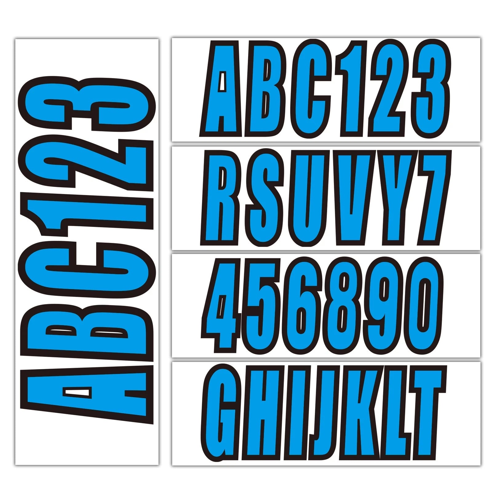 Set of 4 Custom Boat Registration Numbers Decal Stickers A-Z 0-9