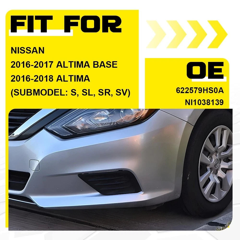 Fog Light Cover for Nissan Altima (2016–2018) Front Left Black 622573TA0A