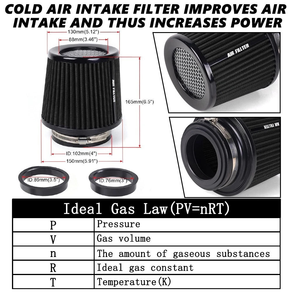 3" Cold Air Intake Filter for High Performance Vehicles