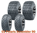 Set of 4 ATV Tires 19x7-8 & 18x9.5-8 for Polaris Scrambler 90 (2003)