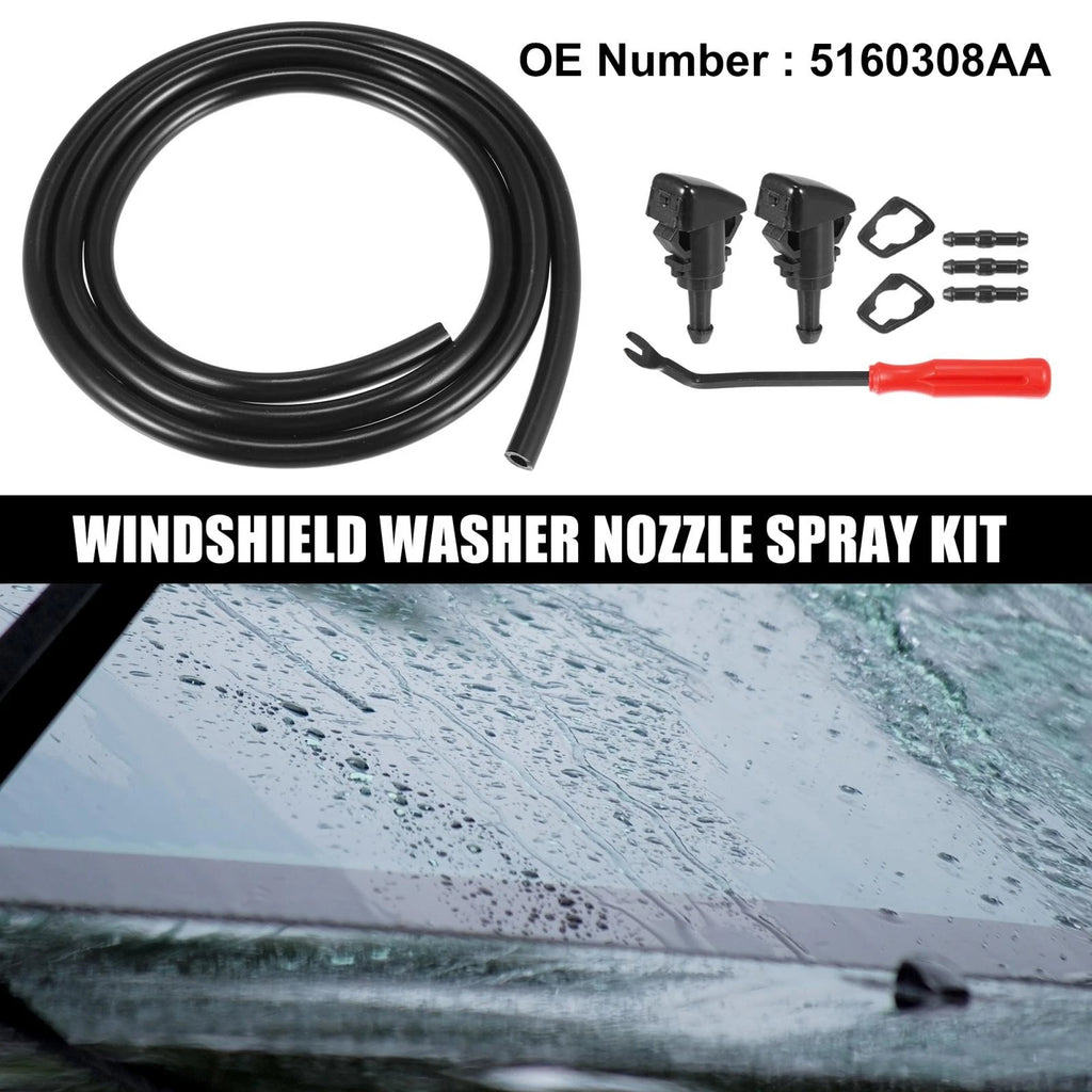 9pcs Front Windshield Washer Nozzle Kit 5160308AA for Dodge Caliber (2007–2012)