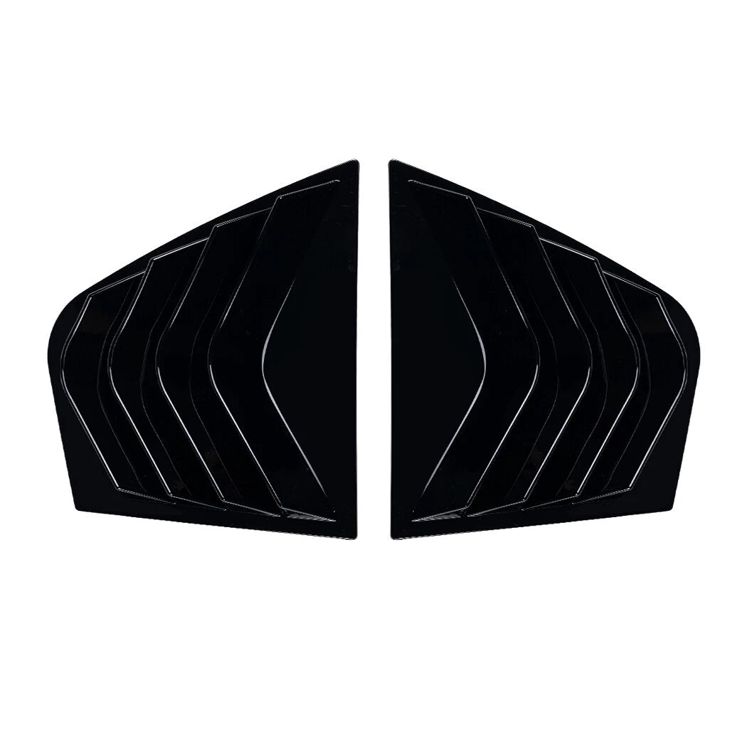 Gloss Black Rear Window Quarter Glass Vent Louver Cover for KIA Stinger (2017–2023)